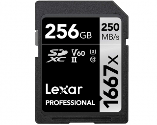 LEXAR 256GB Lexar Pro1667x SDHC/SDXC UHS-II