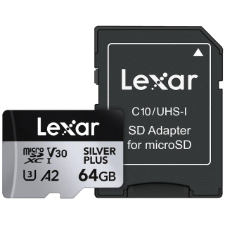 Lexar 64GB Microsdxc SILVER PLUS A2 V30