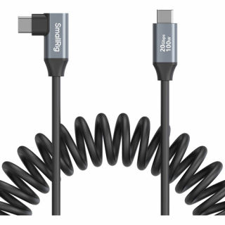 SmallRig USB-C (Straight) to USB-C (Angled) Coiled Data Cable 4792