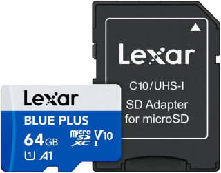 Lexar 64GB LEXAR MICROSDXC BLUE PLUS W/ADAT.