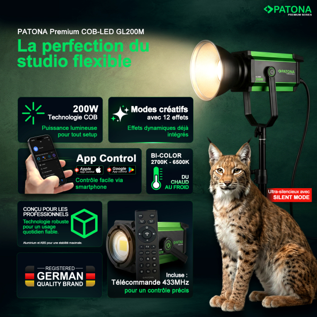 Patona Patona PREMIUM GL200M BI-COLOR COB LED STUDIO LIGHT 200W