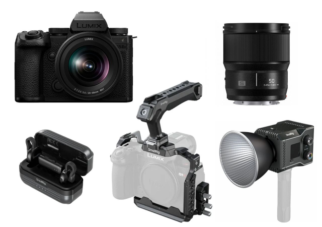 Panasonic lumix Panasonic Lumix S5 II X + ob. 20-60mm F/3.5-5.6 kit 50mm F/1.8 + SmallRig Cage Kit 5752 + SmallRig Microphone 5717 + SmallRig Light 4808