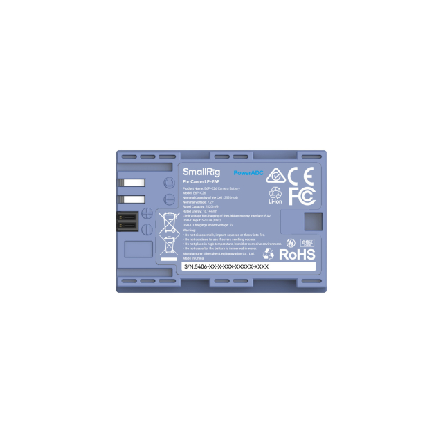 Smallrig SmallRig Camera Battery for Canon LP-E6P (Blu) 5406
