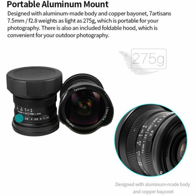 7artisan 7artisans 7.5 mm f/2.8 per Micro 4/3