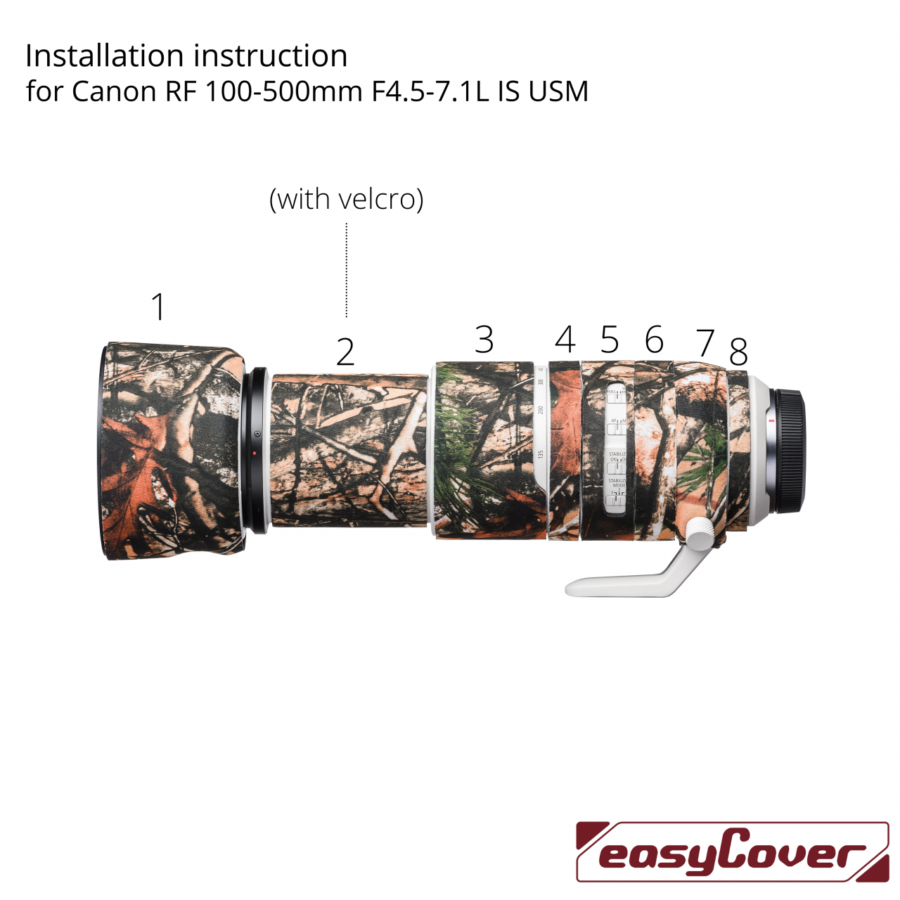 Easycover Objectif EasyCover Chêne Canon RF 100-500mm F4.5-7.1L IS USM Vert Camouflage