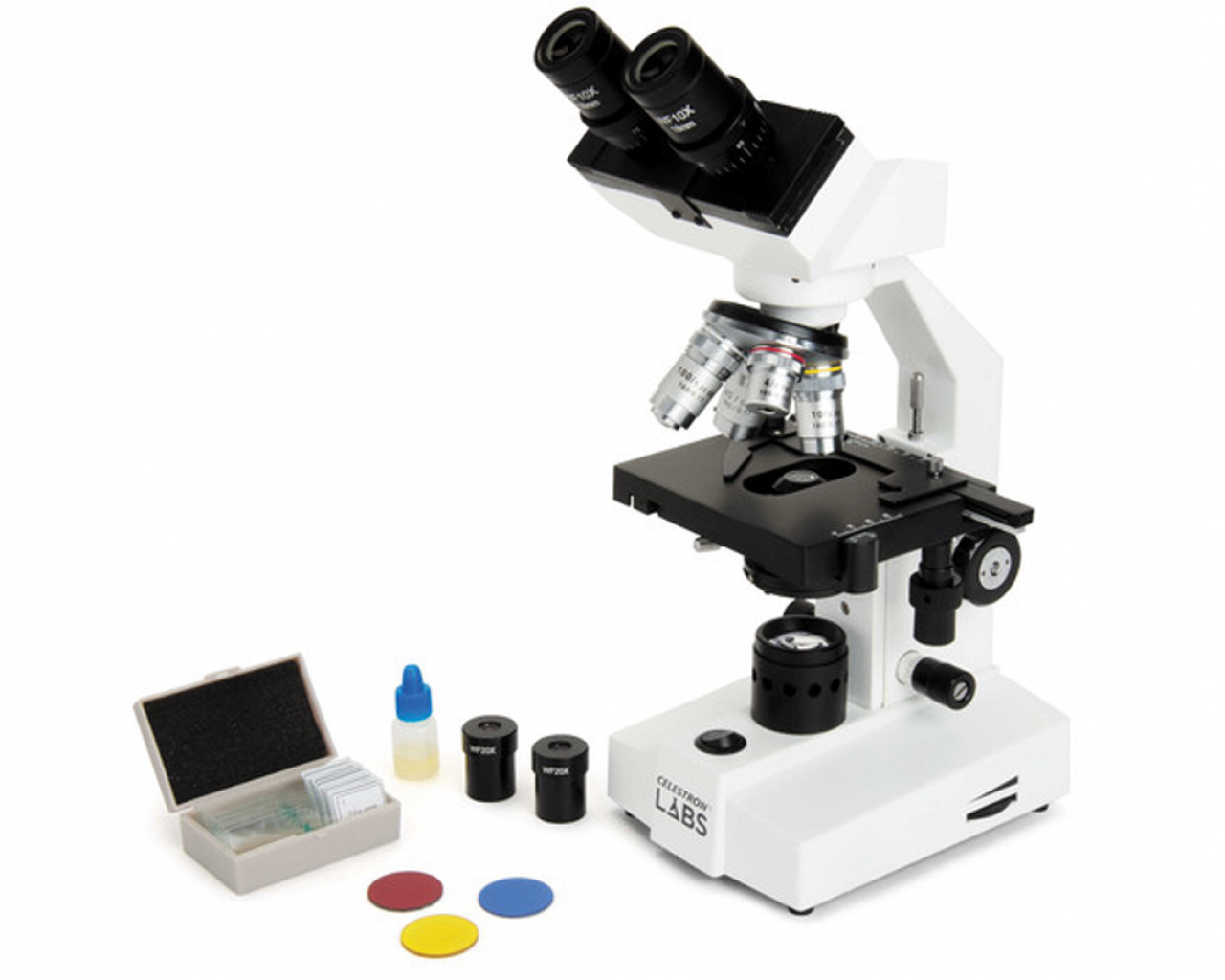 Celestron Microscope Celestron LABS CB2000CF - 6 grossissements de 40x à 2000x, micro platine, binoculaire