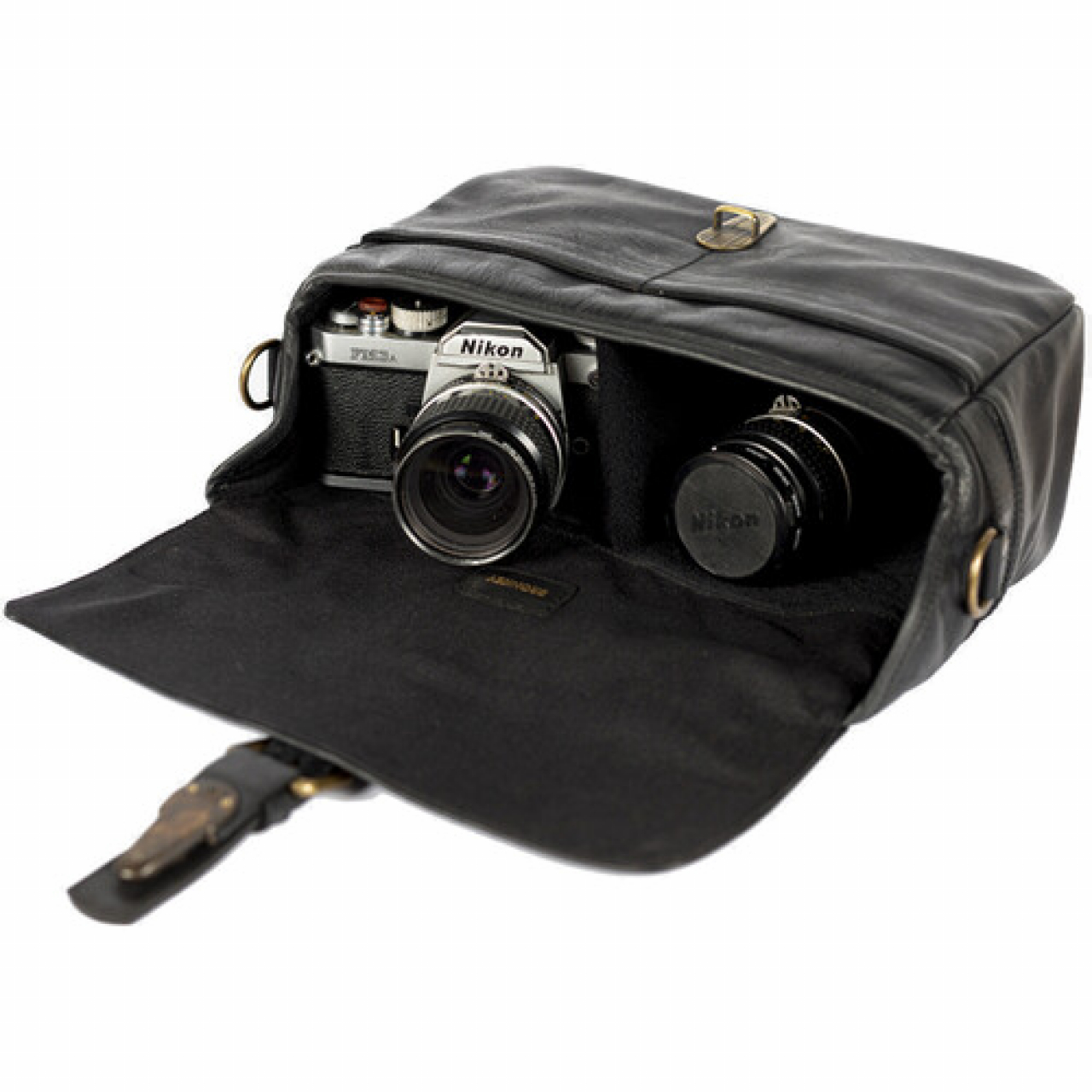 Bronkey Bronkey Paris Leather Camera Bag - Black, borsa piccola