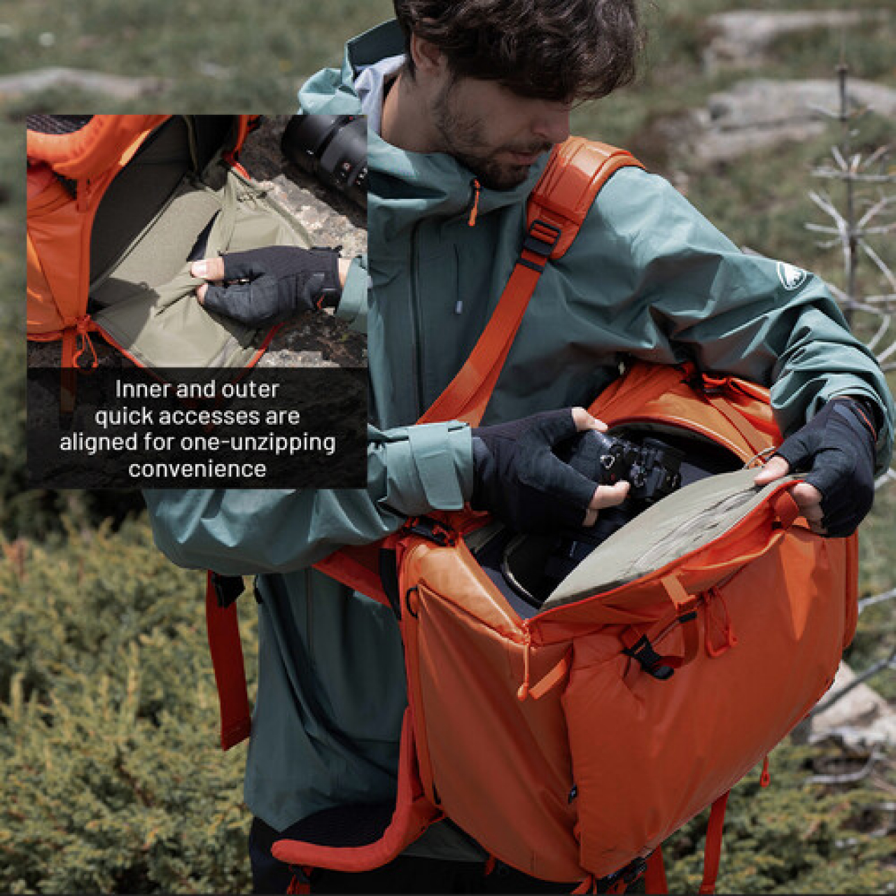 Pgytech Pgytech OnePro Flex Backpack 40L(Sunset Orange) +Camera Insert M