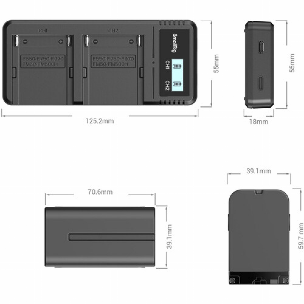 Smallrig SmallRig NP-F970 Battery and Charger Kit 3823