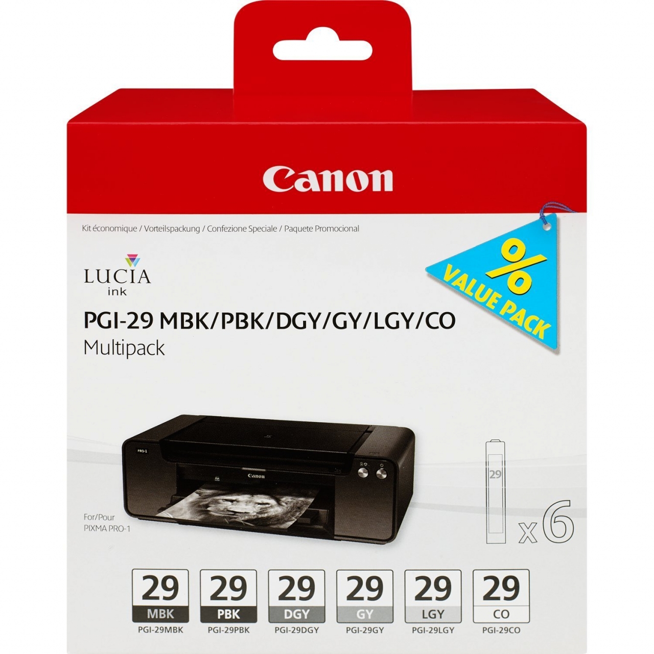 Canon CANON - MULTIPACK 29 MBK/PBK/DGY/GY/LGY/CO