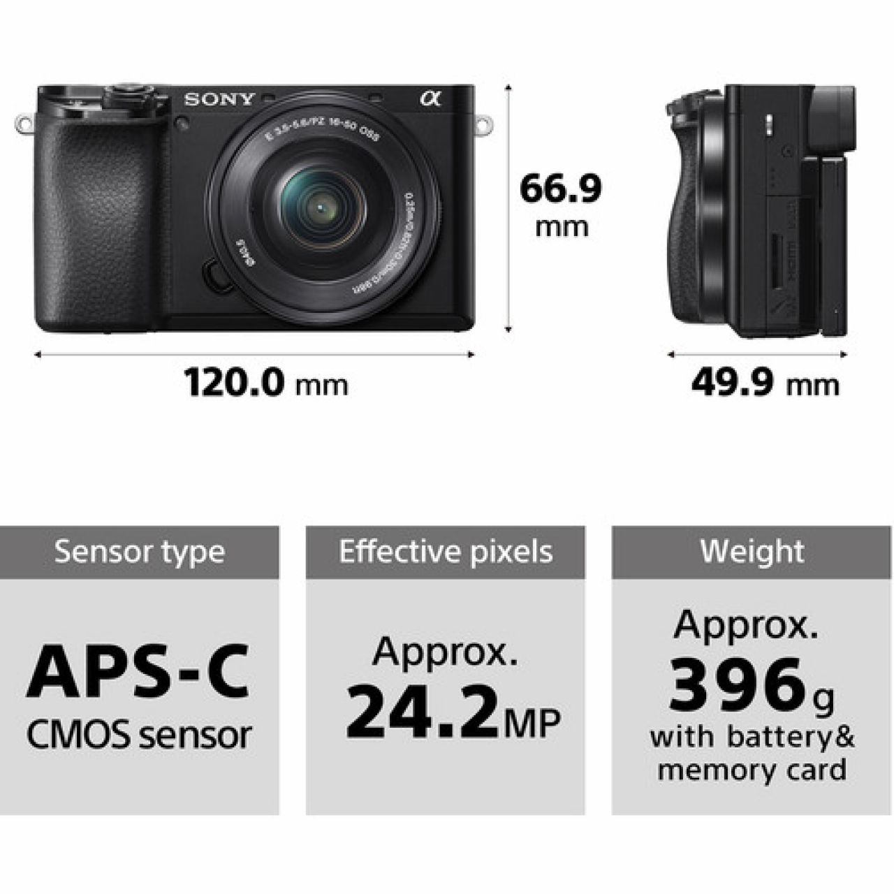 Sony Sony - A6100 + 16-50 F3.5-5.6 OSS II + 55-210 F4.5-5.3 OSS -Black