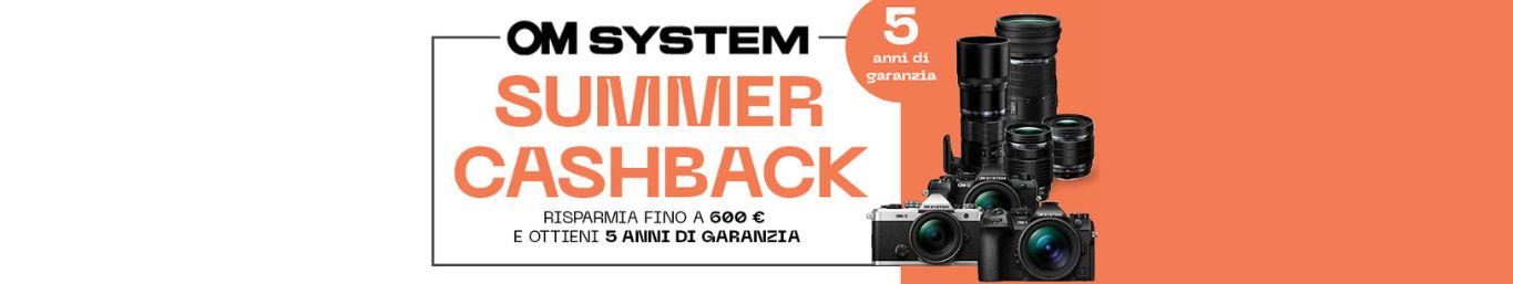 OM System Cashback dal 18 giugno al 16 agosto 2026